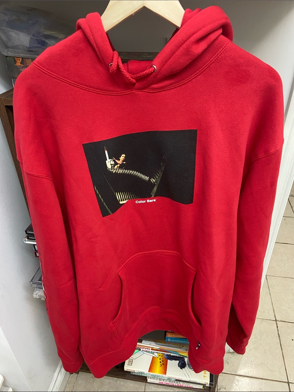 Red Color Bars x American Psycho Chainsaw Hoodie